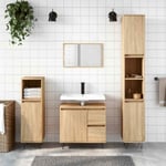 Armoire de Salle de Bain Colonne Rangement Chêne Sonoma Bois d'Ingénierie vidaX