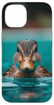 Coque pour iPhone 14 Canard Piscine Animaux mignons Vie d'étang