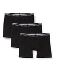 Calvin Klein Men’s 3-Pack of Boxer Shorts Boxer Briefs 3 PK with Stretch, Black W/Black Wb, L [Amazon Exclusive]