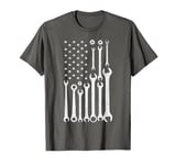 Tool Wrench Mechanic American Flag Auto Car Repair Garage T-Shirt