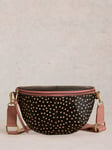 White Stuff Mini Sebby Leather Sling Bag, Black/Multi