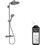 Colonne de douche thermostatique Hansgrohe Croma Select s 280 Noir chromée brossée + nettoyant Briochin