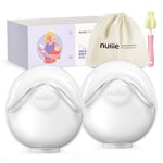 Nuliie 2 PCS Silicone Breast Milk Collectors for Breastfeeding Leak-Proof, 3oz/90ml Portable Milk Catcher, BPA-Free Soft Breast Shell, Wearable Manual Breast Pump for Newborns Essentials