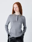 John Lewis x A.W.A.K.E. MODE Embellished Collar Jumper, Grey