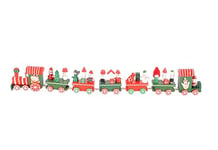 Ciao Christmas Train (42cm: Locomotive + 6 Wagons) Wooden Decoration, Red/Green
