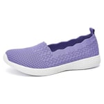 Puxowe Baskets pour Femmes Marche Légers Sneakers Maille Confortable Travail Mocassins Chaussures 39 EU Light Purple