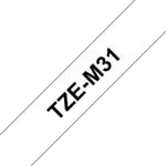 Original Brother P-Touch TZEM31 12mm Matt Tape - Black on Clear