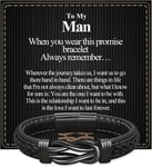 VGWON Valentines Day Gift for Him Mens Bracelet To My Man Leather I...