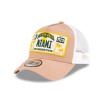 NEW ERA MIAMI TRUCKER CAP.9FORTY BEIGE DESTINATION ADJUSTABLE BASEBALL HAT W24