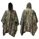 Mture Camouflage Poncho Pluie, 3-en-1 Poncho Pluie Imperméable à Usage Multiple, Unisexe Poncho Pluie Réutilisable avec Capuche, Imperméable Cape de Pluie pour Camping Randonnée Vélo Pêche Voyage