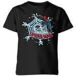 Marvel The Amazing Spider-Man Snowflake Web Kids' Christmas T-Shirt - Black - 5-6 ans - Noir