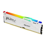 Kingston FURY Beast Blanc RGB XMP 64GB 6000MT/s DDR5 CL40 DIMM Mémoire pour PC de Gamer Kit de 4 - KF560C40BWAK4-64