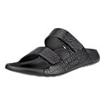 ECCO Women's Cozmo Two Band Luxury Slide Sandal, Black, 6/6.5 UK