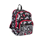 SJ EVER School Backpack - Double Compartment Backpack, Black Red - Maxi Capacity 31 Lt - Fantasy Gaming Backpack - Elementary School, Middle School Backpack, Black, Taglia unica, School