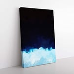 Big Box Art The Beauty of Earth in Abstract Canvas Wall Art Print Ready to Hang Picture, 76 x 50 cm (30 x 20 Inch), Black, Blue, Blue, Blue