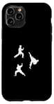 Coque pour iPhone 11 Pro Silhouettes de combattant de taekwondo Silhouette Taekwondo