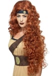 Smiffys Medieval Warrior Queen Wig, Auburn Extra Long, Historical Fancy Dress, Medieval Dress Up Wigs