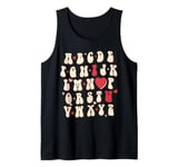 Alphabet ABC Cute Valentines Day Love Heart Matching Couple Tank Top