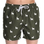 Panos Emporio Badbyxor Classic Llama Swim Shorts Mörkgrön polyester X-Large Herr