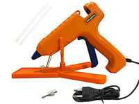 Cléopâtre LOTPOPCMAX-1 Pistolet à colle professionnel - pour Bricolage et Réparations ou Décoration et Artisanat - Inclus 24 recharges, Blanc, Grand 2 Buses, Orange