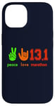 iPhone 14 Peace Love 13.1 Half Marathon Cool Running Runners Case