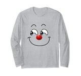 Red Nose Face Happy Face Red Nose 2024 Kids Boys Girls Long Sleeve T-Shirt