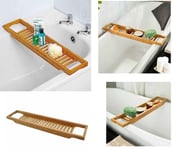 Bamboo Over Bath Rack Tidy Bathroom Storage Stand Tray Bathtub Shower Caddy New