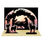 Silhouette Nativity Pop-up  Matchbox  Illustration by Barbara Behr 7.5 x 5.5 x 2