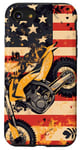 Coque pour iPhone SE (2020) / 7 / 8 Drapeau américain Art déco jaune pour moto Dirt Bike Braap