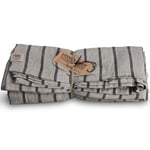 Lovely Linen Misty Duk, Stripete mønster 145x300 cm, Black Stripe Lin