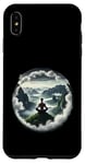 Coque pour iPhone XS Max Homme faisant du yoga dans les nuages sur Mountain Top Guy méditation