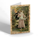 VALENTINES DAY CARD - Vintage Design - The One I Love. She Kisses Him