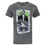 Suicide Squad Mens Joker Harley Card Burn Out T-Shirt