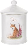 Home & Gifts WNT3996-XW Wrendale by Royal Worcester Tea Canister (Fox), Bone Ch