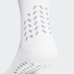 adidas Unisex Football GRIP Printed Cushioned Crew Performance Socks, White/Black, 8.5-10