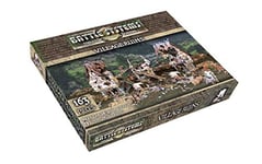 Fantasy Battle Systems Figure Wargames Terrain Village Ruins - Multi Level Tabletop War Game - 28mm Miniature Wargaming Roleplaying - 163 Piece Warhammer Battles Painted Model Scenery - BSTFWE013