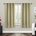 Exclusive Home Curtains La Maison en Satin de Coton sergé Tissage isolée occultant Grommet Top Panneaux de Rideaux de fenêtre (Lot de 2), Polyester, Lin, 52" x 63"