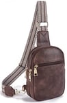 Telena Bum Bag, Sac poitrine pour femmes, Sac à bandoulière, Sac à bandoulière en faux cuir, Petit sac à bandoulière pour femmes, Sac à bandoulière, Café