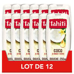 TAHITI - Gel Douche Tahiti Coco & Huile de Coco - Formule à Base d'Ingrédients d'Origine Naturelle - Lot de 12 x 250 ml