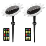 Merkmak - Lot de 2 Lumiere Solaire de Jardin de Tournesol Lampes Flottantes a led Changeantes Colorees IP65 Etanches Pour Allee Piscine Terrasse Cour