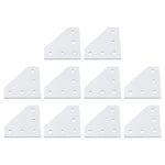 10Pcs Corner Bracket Plate, 60mmx60mm L-Shape Joint Plates 4mm Thick, White