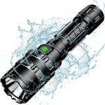 AIDUCHO Lampe Torche Led L2 5 Modes Avec Chargeur Usb, Ultra Lumineuse 2 400 Lumens, Lampe Torche Tactique Puissante Pour Camping, Randonnée, Pile