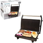 Compact Twin Panini Press & Grill Stainless Steel Non-Stick Cool Touch Handle