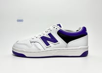 New Balance 480 Trainers Leather White Prism Purple Unisex UK Size 6 EUR 39.5