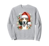 Christmas English Foxhound Dog Watercolor Artwork Sweatshirt