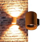 SLV 1004651 Applique Murale pour Murs, chemins, entrées, Spot LED extérieur, Lampe de Jardin / IP65 14 W 525 LM, Aluminium Acier FeCSi, Rusty UP/Down WL Rond rouillé