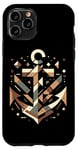 Coque pour iPhone 11 Pro Symbole de la mer ancre cool dans le style art cubisme Noël