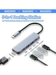 NADODO USB C -keskitin 30 Hz, 5-in-1 Gigabit USB C Ethernet -sovitin, 4K HDMI, 100 W virransyöttö, USB 2.0 3.0, yhteensopiva MacBookin, IPad Pron, Surfacen, Chromebook Mini 2023:n kanssa - harmaa - yksi koko