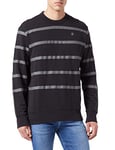 G-STAR RAW Men's Placed Stripe Sweatshirt, Multicolour (dk black/granite stripe D22226-B782-D524), M