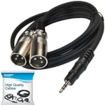 1.8m 0.3cm 3.5mm to Dual XLR Male Splitter Cable For M-AUDIO BX5a / BX5 D2